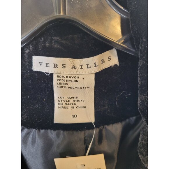 New VTG Y2K Womens Black Velvet Blazer Jacket 10 Versailles Whimsygoth coquette - Picture 4 of 6